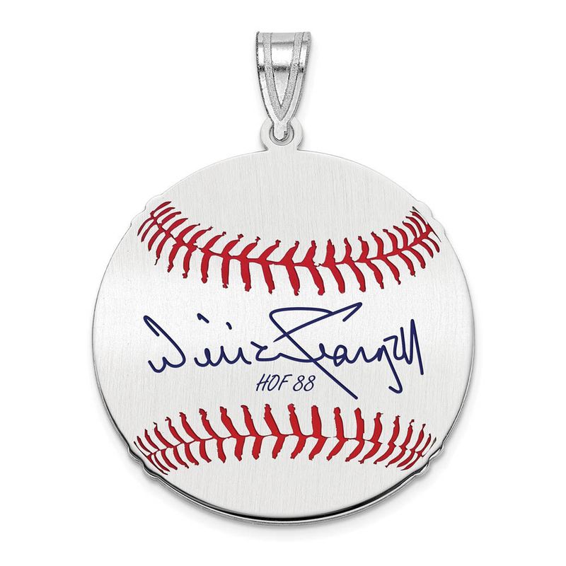 Sterling Silver Willie Stargell Signature Md Enamel Baseball Pendant